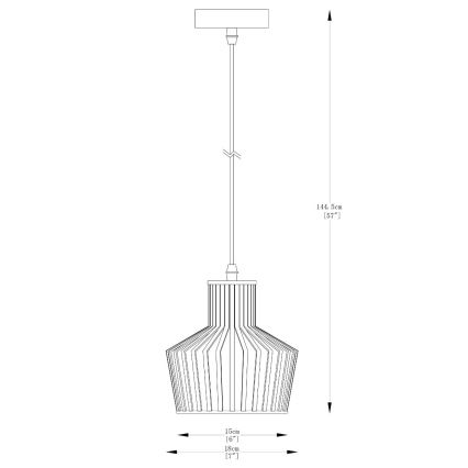 Zuma Line - Pendel 1xE27/40W/230V diameter 18 cm sort