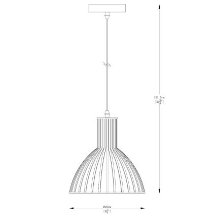 Zuma Line - Pendel 1xE27/40W/230V diameter 25 cm guldfarvet