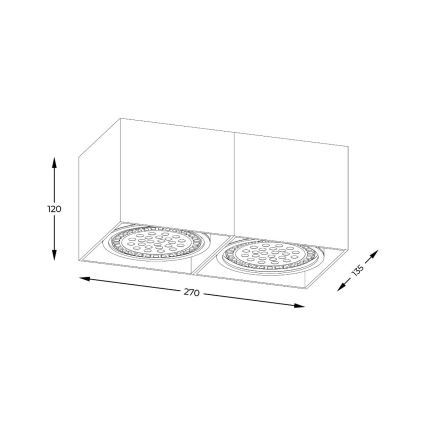 Zuma Line - Spotlampe 2xGU10-ES111/15W/230V sort