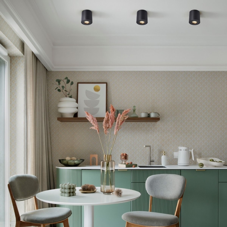 Zuma Line - LED RGBW dæmpbar badeværelses-spot 1xGU10/6W/230V IP44 sort + fjernbetjening