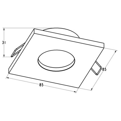 Zuma Line - Indbygningsspot 1xGU10/50W/230V IP54 sort