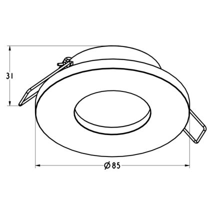 Zuma Line - Indbygningslampe til badeværelse 1xGU10/50W/230V IP54 sort