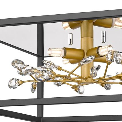 Zuma Line - Loftlampe i krystal 4xG9/33W/230V sort/guldfarvet
