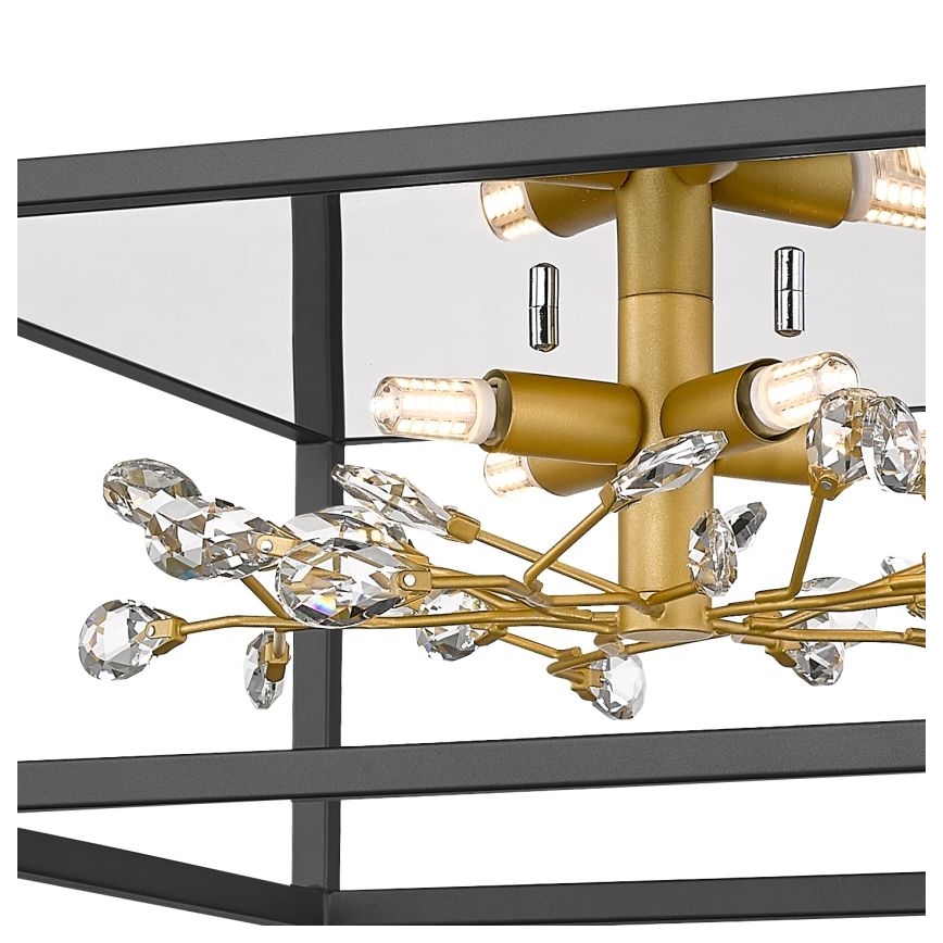 Zuma Line - Loftlampe i krystal 4xG9/33W/230V sort/guldfarvet