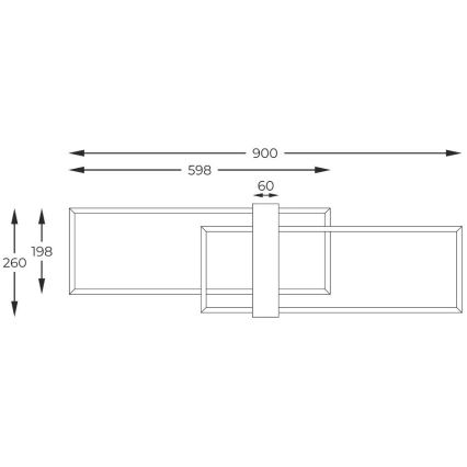 Zuma Line - LED loftlampe LED/39W/230V 3000K sort/fyrretræ