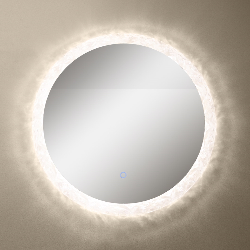 Zuma Line - LED vægspejl til badeværelse m. lys LED/24W/230V 3000/4000/6000K diameter 60 cm IP44 skinnende krom
