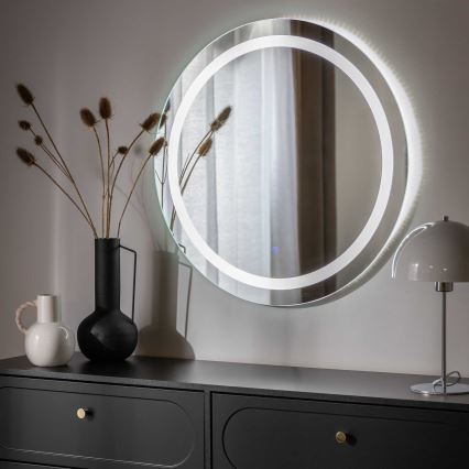 Zuma Line - Vægmonteret LED-badeværelsesspejl med integreret baggrundsbelysning LED/36W/230V 3000/4000/6000K Ø 80 cm IP44