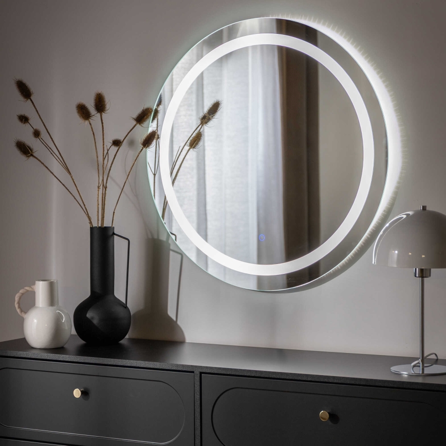 Zuma Line - Vægmonteret LED-badeværelsesspejl med integreret baggrundsbelysning LED/36W/230V 3000/4000/6000K Ø 80 cm IP44