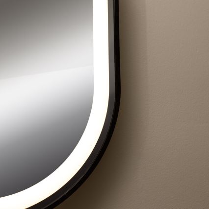 Zuma Line - LED vægspejl til badeværelse m. lys LED/24W/230V 3000/4000/6000K 70x50 cm IP44 sort