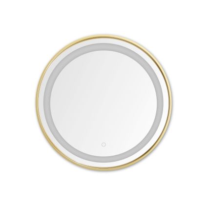 Zuma Line - LED vægspejl til badeværelse m. lys LED/24W/230V 3000/4000/6000K diameter 60 cm IP44 guldfarvet