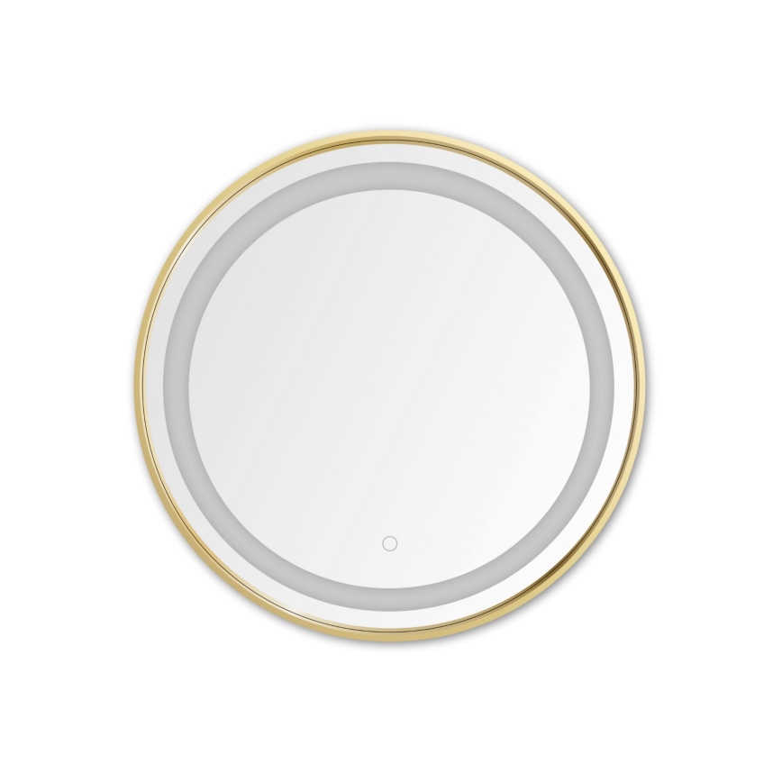 Zuma Line - LED vægspejl til badeværelse m. lys LED/24W/230V 3000/4000/6000K diameter 60 cm IP44 guldfarvet