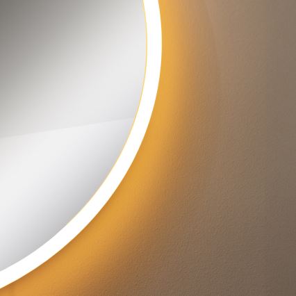Zuma Line - LED vægspejl til badeværelse m. lys LED/24W/230V 3000/4000/6000K diameter 60 cm IP44 hvid/guldfarvet