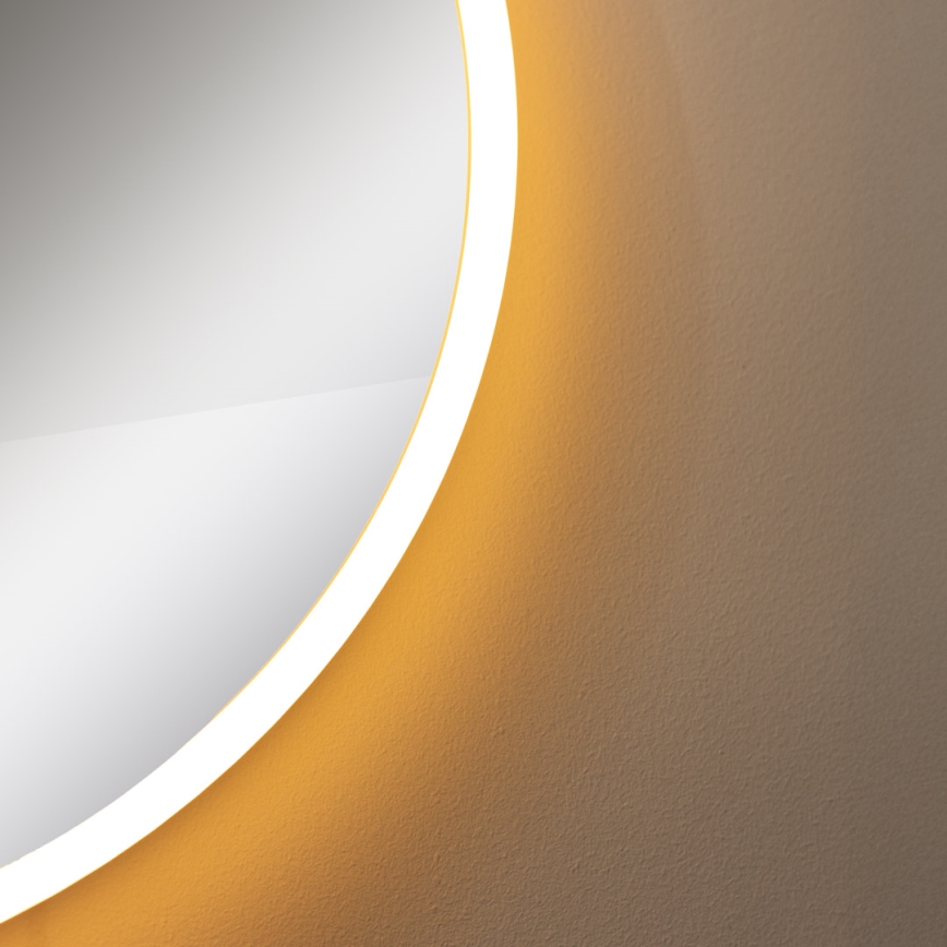 Zuma Line - LED vægspejl til badeværelse m. lys LED/24W/230V 3000/4000/6000K diameter 60 cm IP44 hvid/guldfarvet