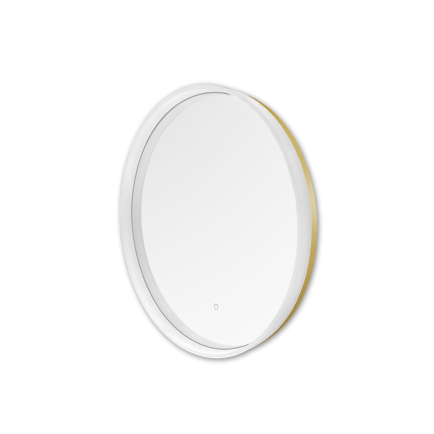 Zuma Line - LED vægspejl til badeværelse m. lys LED/24W/230V 3000/4000/6000K diameter 60 cm IP44 hvid/guldfarvet