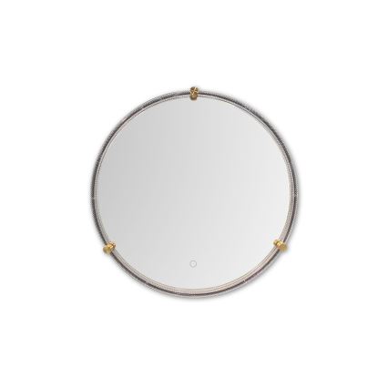 Zuma Line - LED vægspejl til badeværelse m. lys LED/24W/230V 3000/4000/6000K diameter 60 cm IP44 transparent/guldfarvet