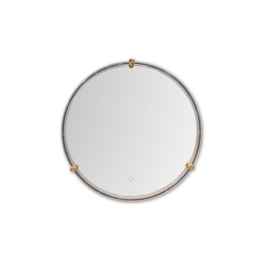 Zuma Line - LED vægspejl til badeværelse m. lys LED/24W/230V 3000/4000/6000K diameter 60 cm IP44 transparent/guldfarvet