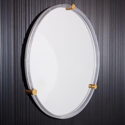 Zuma Line - LED vægspejl til badeværelse m. lys LED/24W/230V 3000/4000/6000K diameter 60 cm IP44 transparent/guldfarvet