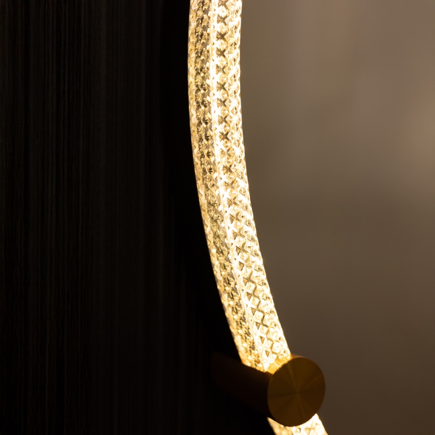 Zuma Line - LED vægspejl til badeværelse m. lys LED/24W/230V 3000/4000/6000K diameter 60 cm IP44 transparent/guldfarvet