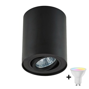 Zuma Line - Dæmpbar LED RGBW-spot 1xGU10/4,8W/230V sort + fjernbetjening