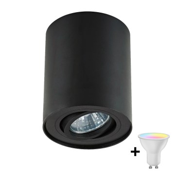 Zuma Line - Dæmpbar LED RGBW-spot 1xGU10/6W/230V sort + fjernbetjening