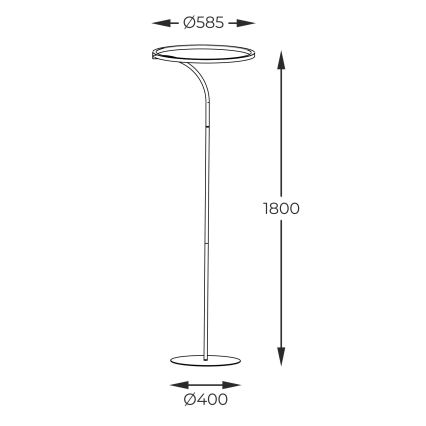 Zuma Line - LED gulvlampe LED/24W/230V sort