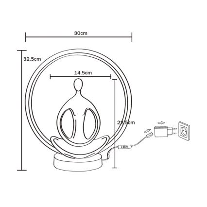 Zuma Line - LED bordlampe LED/4W/5V sort/guldfarvet
