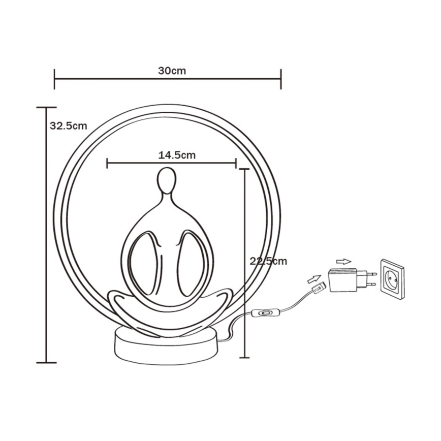 Zuma Line - LED bordlampe LED/4W/5V sort/guldfarvet