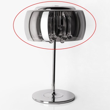 Zuma Line - Erstatningsglas til bordlampe med G9-fatning, Ø 28 cm, røget grå