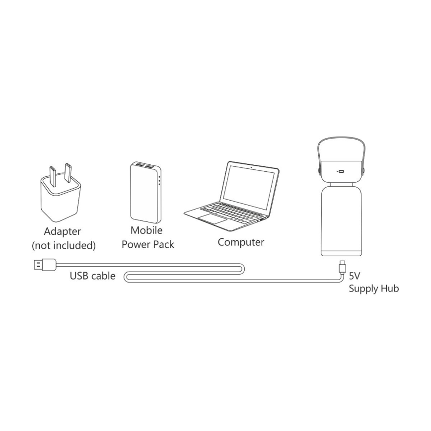 Zuma Line - LED bordlampe dæmpbar og genopladelig LED/3W/1200 mAh 3000/4000/6500K IP44 brun