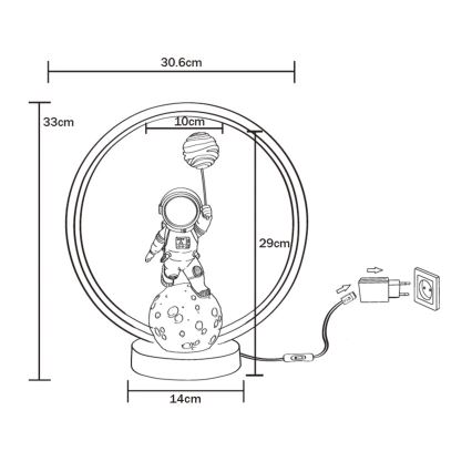 Zuma Line - LED bordlampe LED/4W/5V sort