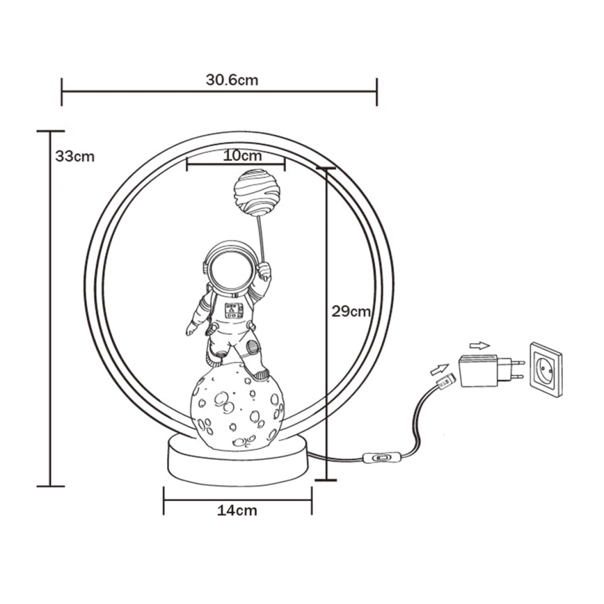 Zuma Line - LED bordlampe LED/4W/5V sort