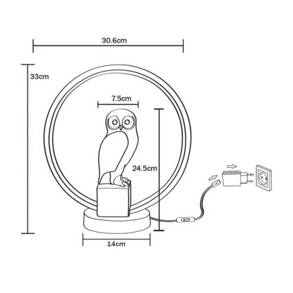 Zuma Line - LED bordlampe LED/4W/5V sort/hvid