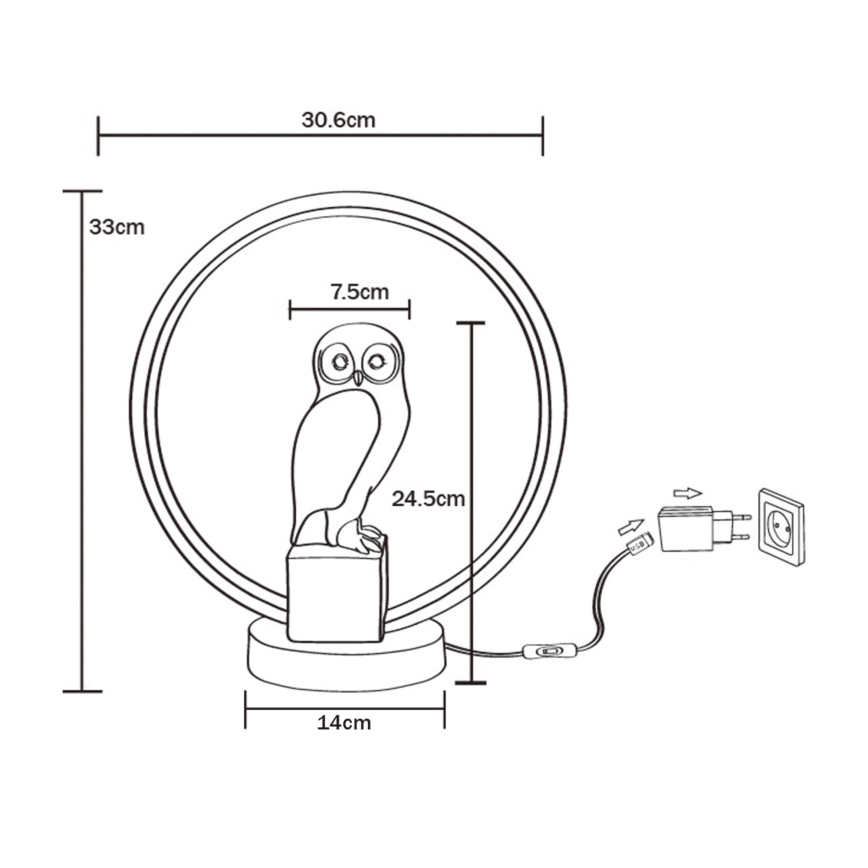 Zuma Line - LED bordlampe LED/4W/5V sort/hvid