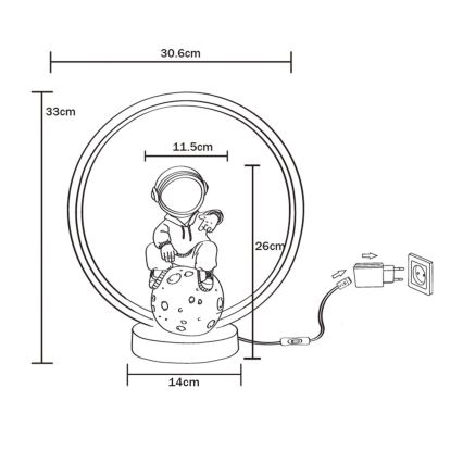 Zuma Line - LED bordlampe LED/4W/5V sort