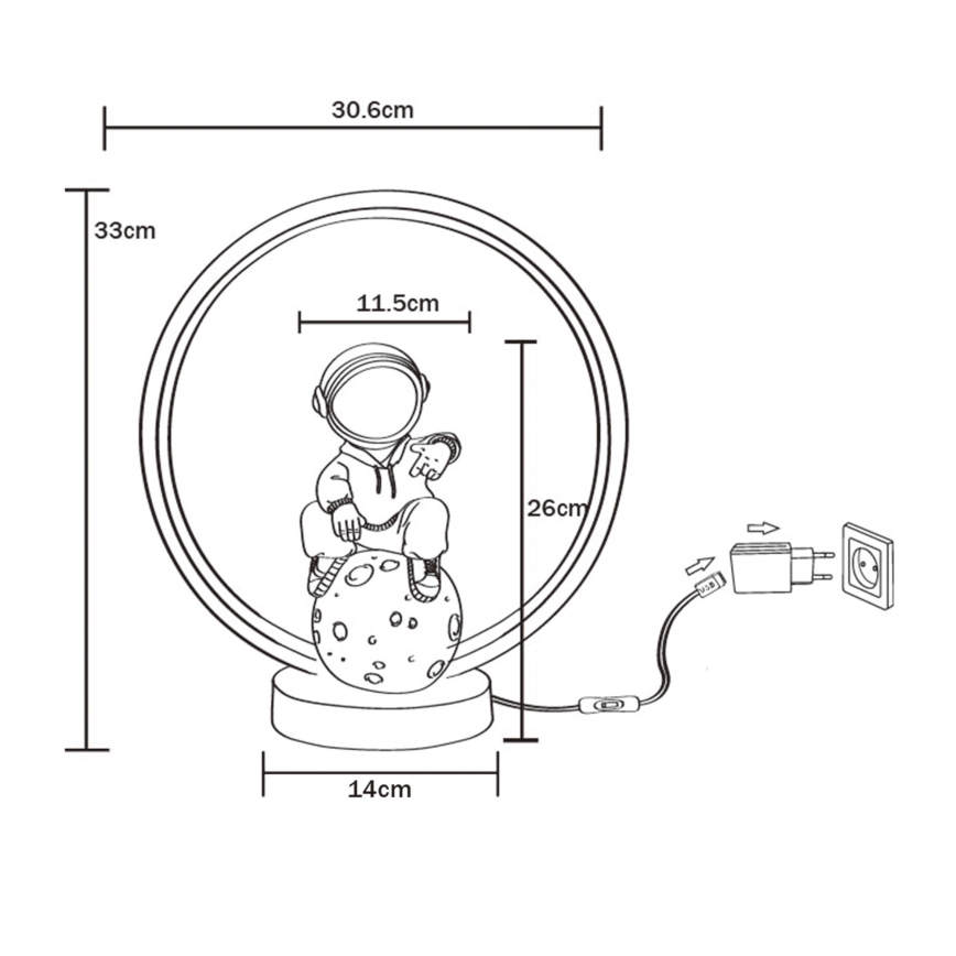 Zuma Line - LED bordlampe LED/4W/5V sort