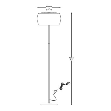 Zuma Line - Gulvlampe i krystal 4xG9/42W/230V