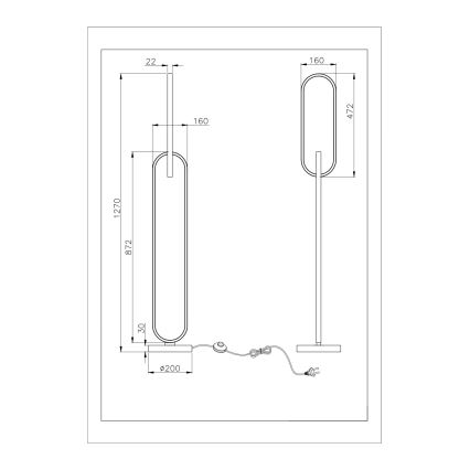 Zuma Line - LED gulvlampe 2xLED/36W/230V sort/guld