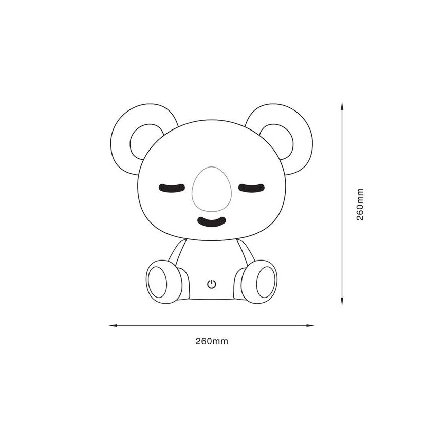 Zuma Line - LED Dæmpbar children's touch-funktion bordlampe LED/3W/230V koala grå