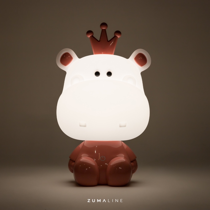 Zuma Line - LED Dæmpbar children's touch-funktion bordlampe LED/3W/230V flodhest lyserød