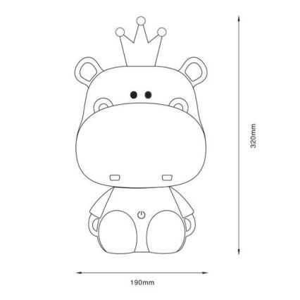 Zuma Line - LED Dæmpbar children's touch-funktion bordlampe LED/3W/230V flodhest lyserød