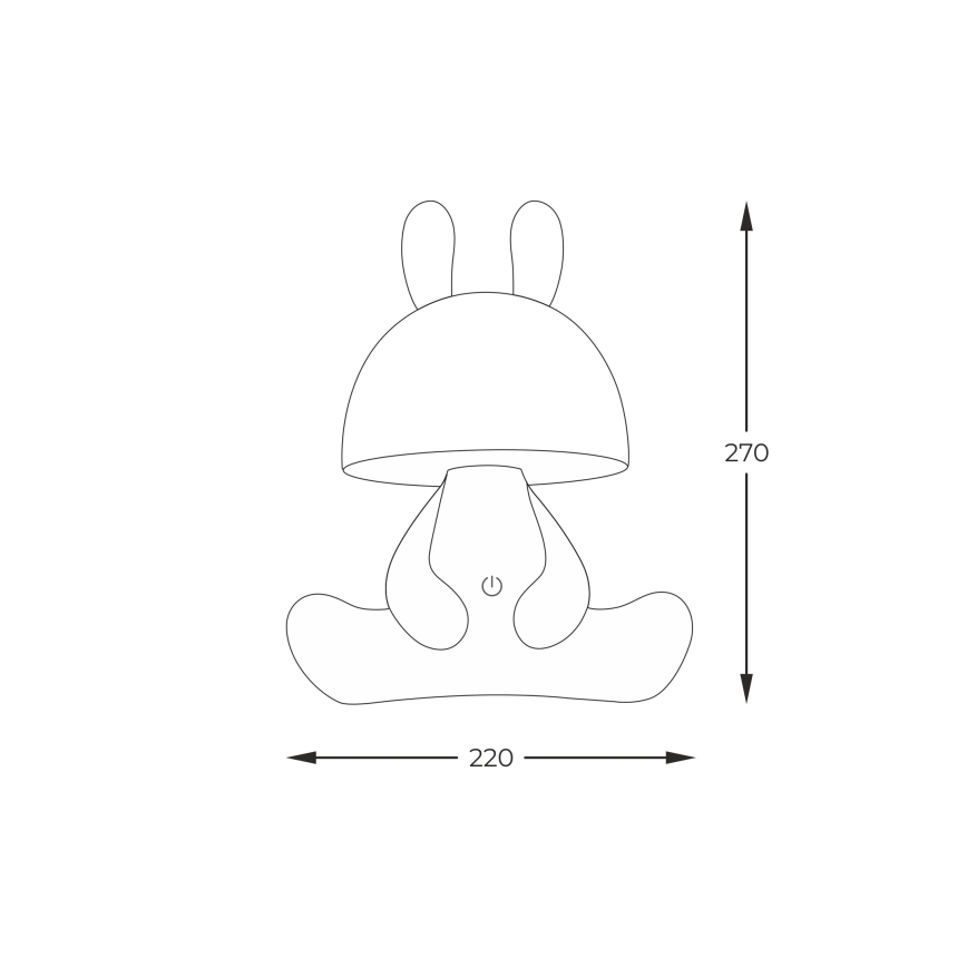 Zuma Line - LED Dæmpbar children's touch-funktion bordlampe LED/3W/230V hare hvid