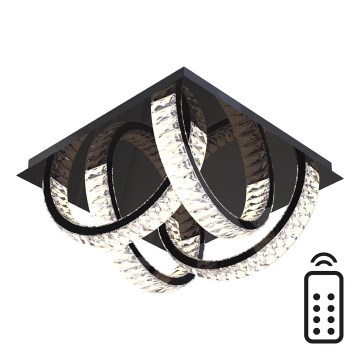 Zuma Line - LED dæmpbar krystal loftlampe LED/23,5W/230V 2700-6000K sort + fjernbetjening