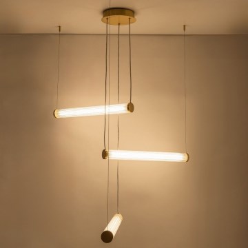 Zuma Line - LED-dæmpbar pendel på kabel LED/64W/230V 2700-6500K guld + fjernbetjening