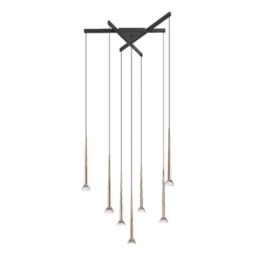 Zuma Line - LED-pendel med wireophæng 7xLED/6W/230V sort/guld