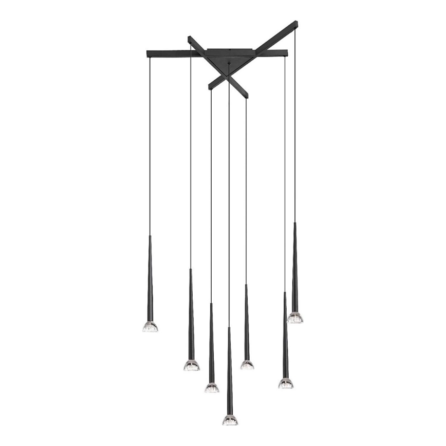 Zuma Line - LED-pendel på stålwire 7xLED/6W/230V sort