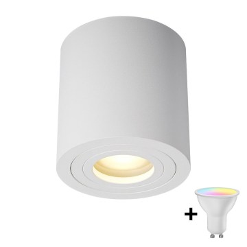 Zuma Line - LED RGBW dæmpbar badeværelsesspot 1xGU10/4,8W/230V IP44 hvid + fjernbetjening