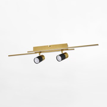 Zuma Line - LED spotlampe 2xGU10/40W/230V + 2xLED/6W guldfarvet/sort
