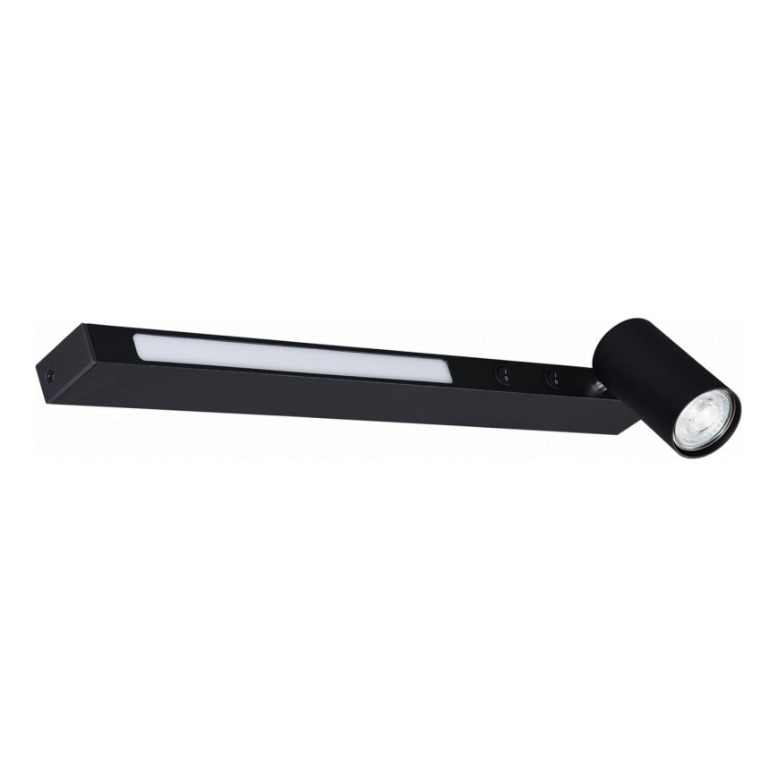 Zuma Line - LED vægspot 1xGU10/5W/230V + LED/8W sort