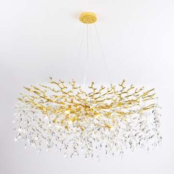 Zuma Line - Lysekrone med wireophæng 14xG9/3,5W/230V Ø 100 cm guld