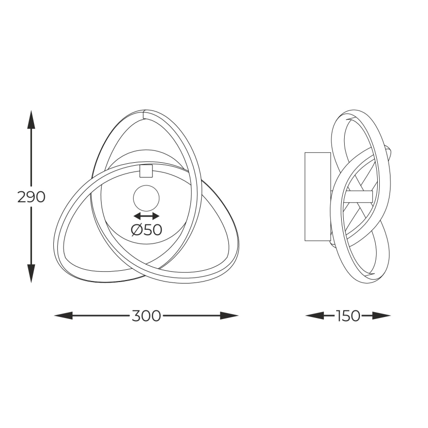Zuma Line - LED væglampe LED/14W/230V sort/guldfarvet